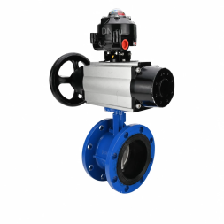 Затвор дисковый поворотный WBV1331E-2W-F-H Ду100 Ру16 фланцевый, корпус - чугун GGG40, диск - нержавеющая сталь 304, уплотнение - EPDM, с пневмоприводом PA-DA-105-1, 4M310-08 AC220V и APL-510N EX