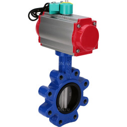 Затвор дисковый поворотный WBV1631N-2W-Fb-H Ду125 Ру16 LUG корпус - чугун QT450, диск - нержавеющая сталь 304, уплотнение - NBR, с пневмоприводом PA-DA-105 и магнитным переключателем ALS200D