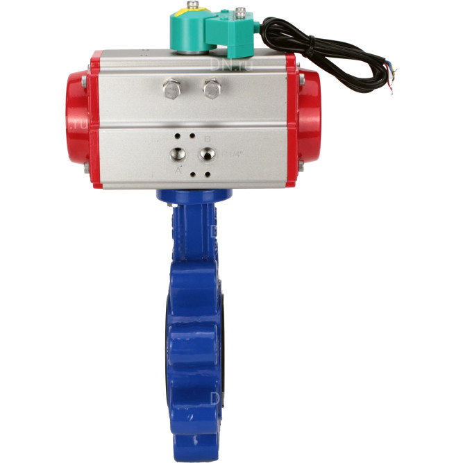 Затвор дисковый поворотный WBV1631N-2W-Fb-H Ду125 Ру16 LUG корпус - чугун QT450, диск - нержавеющая сталь 304, уплотнение - NBR, с пневмоприводом PA-DA-105 и магнитным переключателем ALS200D в Алматы