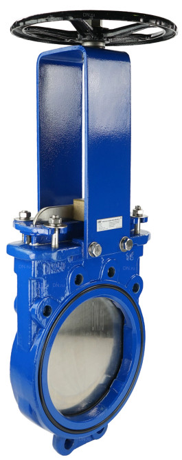 Задвижка шиберная GVKN1331N-2W-Fb-S Ду250 Ру10 двусторонняя, межфланцевая, шпиндель - невыдвижной, корпус - чугун GGG40, шибер - нержавеющая сталь 304, уплотнение - NBR, управление - штурвал в Алматы