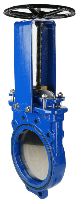Задвижка шиберная GVKN1331N-2W-Fb-S Ду250 Ру10 двусторонняя, межфланцевая, шпиндель - невыдвижной, корпус - чугун GGG40, шибер - нержавеющая сталь 304, уплотнение - NBR, управление - штурвал в Алматы