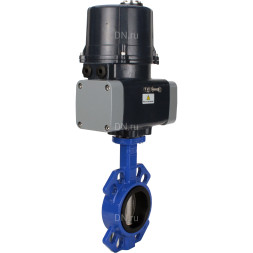 Затвор дисковый поворотный WBV1432E-2W-Fb-H Ду125 Ру16 межфланцевый, корпус - чугун GGG50, диск - нержавеющая сталь 316L, уплотнение - EPDM, с электроприводом четвертьоборотным QTSA-N-014EM-O0-220VAC с пружинным возвратом