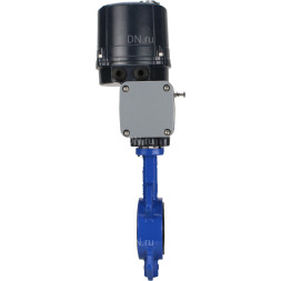 Затвор дисковый поворотный WBV1432E-2W-Fb-H Ду125 Ру16 межфланцевый, корпус - чугун GGG50, диск - нержавеющая сталь 316L, уплотнение - EPDM, с электроприводом четвертьоборотным QTSA-N-014EM-O0-220VAC с пружинным возвратом