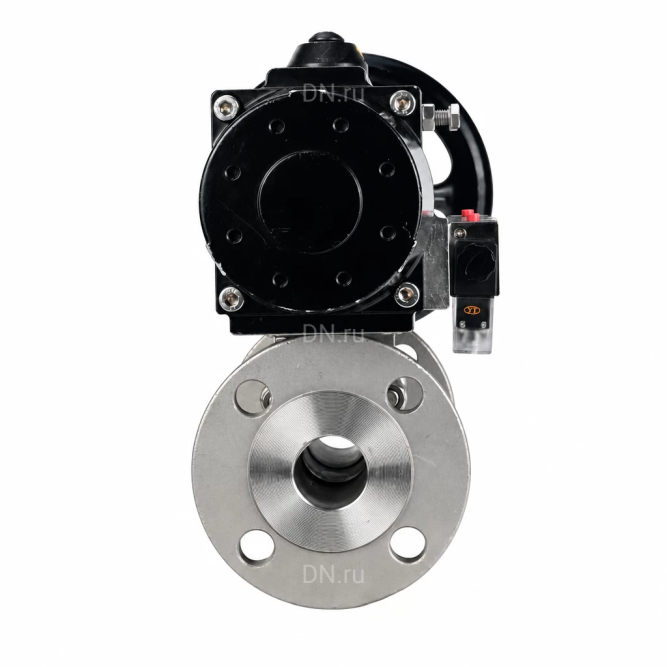 Кран шаровой BV3131P(3pc)-FP-F-ISO-H Ду100 Ру16 полнопроходной, фланцевый, корпус - нержавеющая сталь 304, PTFE, 22х22, WDVF, с пневмоприводом PA-DA-105-1 и пневмораспределителем 4M320-10 AC220V в Алматы
