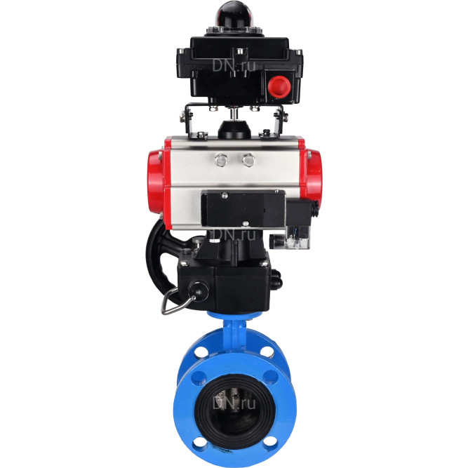 Затвор дисковый поворотный WBV1313E-2W-F-H Ду200 Ру16 фланцевый, корпус - чугун GGG40, диск - чугун GGG40, EPDM, с пневмоприводом PA-DA-140, пневмораспределителем 4M310-08 DC24V, БКВ APL-410N EX и ручным дублером MON2-450-T28-ISO в Алматы