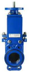 Задвижка шиберная GVKN1331N-2W-Fb-ISO Ду80 Ру16 двусторонняя, межфланцевая, шпиндель - невыдвижной, корпус - чугун GGG40, шибер - нержавеющая сталь 304, уплотнение - NBR, с ISO-фланцем и голым штоком, круглый шток 16, F10