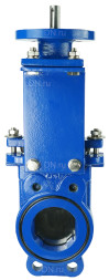 Задвижка шиберная GVKN1331N-2W-Fb-ISO Ду80 Ру16 двусторонняя, межфланцевая, шпиндель - невыдвижной, корпус - чугун GGG40, шибер - нержавеющая сталь 304, уплотнение - NBR, с ISO-фланцем и голым штоком, круглый шток 16, F10