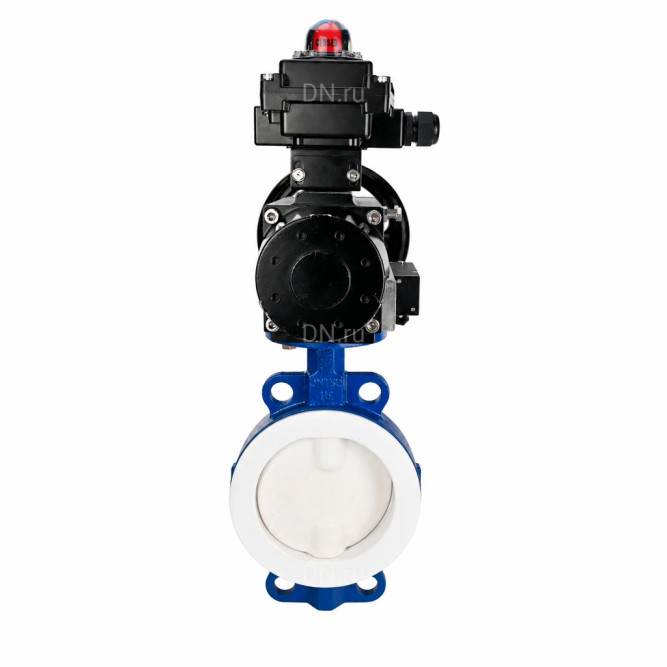 Затвор дисковый поворотный WBV3434Pf-2W-Fb-R Ду150 Ру16, корпус - углеродистая сталь WCB, диск - углеродистая сталь WCB, футерованный PTFE, уплотнение - PTFE, с пневмоприводом PA-DA-105-1, пневмораспределителем 4M310-08 DC24V и БКВ APL-410N EX в Алматы