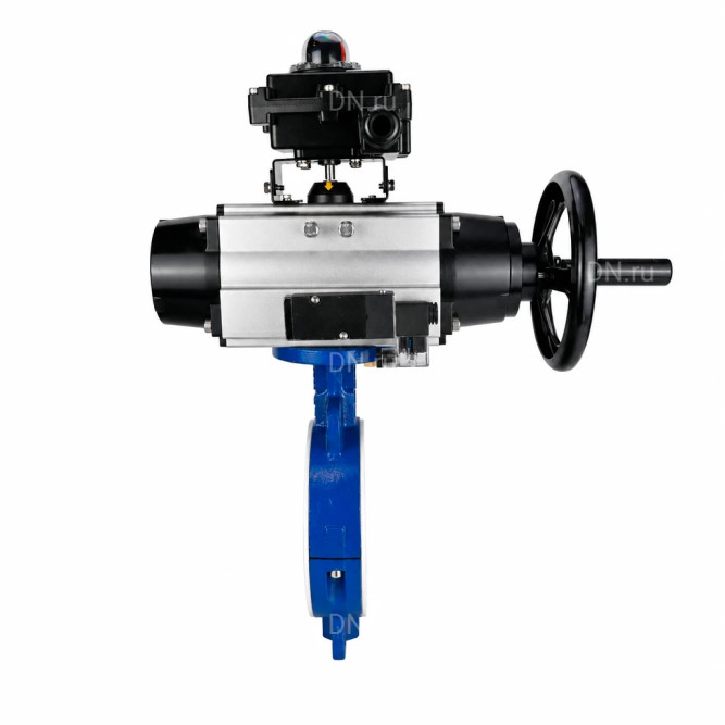 Затвор дисковый поворотный WBV3434Pf-2W-Fb-R Ду150 Ру16, корпус - углеродистая сталь WCB, диск - углеродистая сталь WCB, футерованный PTFE, уплотнение - PTFE, с пневмоприводом PA-DA-105-1, пневмораспределителем 4M310-08 DC24V и БКВ APL-410N EX в Алматы