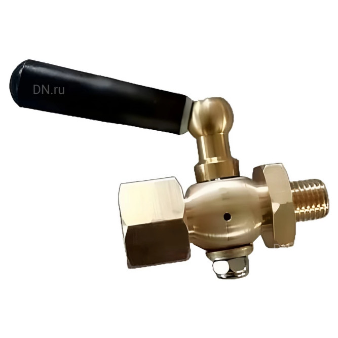 Кран запорный для манометра BVPG0000P-3WT-T-H ВР/НР G1/2″-М20х1.5 Ду15 Ру25 трехходовой, резьбовой, корпус - латунь HPb57-3, шар - латунь HPb57-3, уплотнение - PTFE, с рукояткой в Алматы