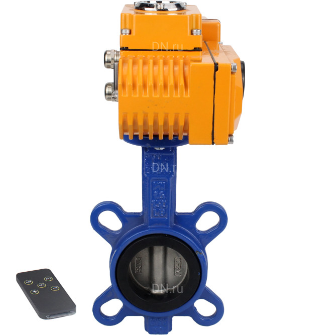 Затвор дисковый поворотный WBV1432E-2W-Fb-H Ду250 Ру16, корпус - чугун GGG50, диск - нержавеющая сталь 316L, уплотнение - EPDM, с электроприводом QT-N-040EM-B1-220VAC-У1 220В (0-10В) HARK в Алматы
