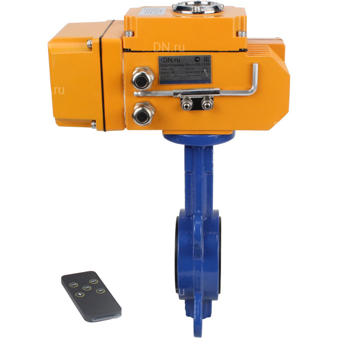 Затвор дисковый поворотный WBV1432E-2W-Fb-H Ду250 Ру16, корпус - чугун GGG50, диск - нержавеющая сталь 316L, уплотнение - EPDM, с электроприводом QT-N-040EM-B1-220VAC-У1 220В (0-10В) HARK в Алматы
