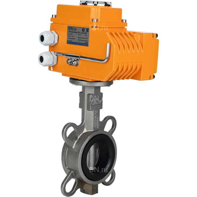 Затвор дисковый поворотный WBV3131V-2W-Fb-H Ду125 Ру16 межфланцевый, корпус - нержавеющая сталь 304, диск - нержавеющая сталь 304, уплотнение - VITON, с электроприводом QT-N-015EM-O1-380VAC-У1 380В HARK в Алматы