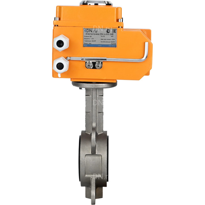 Затвор дисковый поворотный WBV3131V-2W-Fb-H Ду125 Ру16 межфланцевый, корпус - нержавеющая сталь 304, диск - нержавеющая сталь 304, уплотнение - VITON, с электроприводом QT-N-015EM-O1-380VAC-У1 380В HARK в Алматы