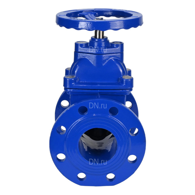 Задвижка клиновая 30ч39р (аналог МЗВ) GVWN1414E-2W-F-S blue Ду300 Ру10/16 фланцевая, корпус - чугун GGG50, уплотнение - EPDM, со штурвалом и невыдвижным штоком, цвет - синий в Алматы