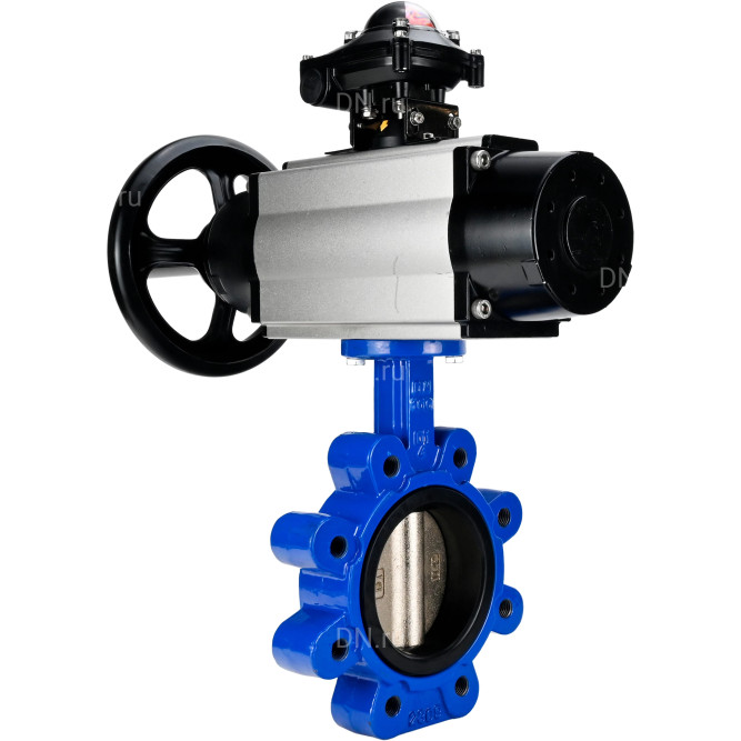 Затвор дисковый поворотный WBV1616E-2W-Fb-H Ду150 Ру16 LUG корпус - чугун QT450, диск - чугун QT450, уплотнение - EPDM, с пневмоприводом PA-DA-105-1 и БКВ APL-210N в Алматы