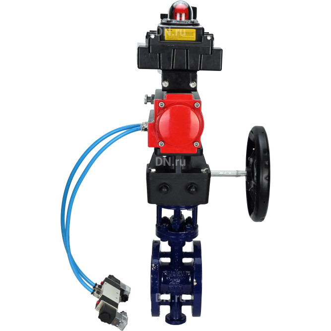 Затвор дисковый поворотный с тройным эксцентриситетом WBV3EX-3431M-1W-F-ISO Ду125 Ру25 фланцевый сталь WCB, диск - нерж.сталь 304 METAL с пневмоприводом PA-DA-140 пн.распред. 4V320-10 AC220V БКВ APL-410N EX дублером MON4-1200-T54-ISO и БПВ AFC2000 в Алматы