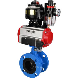 Затвор дисковый поворотный WBV1313E-2W-F-H Ду200 Ру16 фланцевый, корпус - чугун GGG40, диск - чугун GGG40, EPDM, с пневмоприводом PA-DA-140, пневмораспределителем 4M310-08 AC220V, БКВ APL-510N EX и БПВ AFC2000