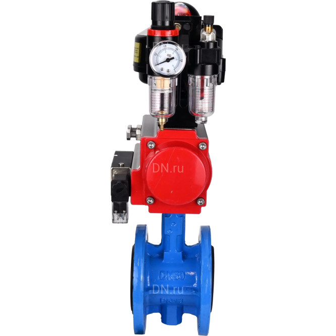Затвор дисковый поворотный WBV1313E-2W-F-H Ду200 Ру16 фланцевый, корпус - чугун GGG40, диск - чугун GGG40, EPDM, с пневмоприводом PA-DA-140, пневмораспределителем 4M310-08 AC220V, БКВ APL-510N EX и БПВ AFC2000 в Алматы