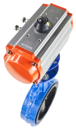 Затвор дисковый поворотный WBV3432E-2W-Fb-H Ду250 Ру16, корпус - углеродистая сталь WCB, диск - нержавеющая сталь 316L, уплотнение - EPDM, с пневмоприводом PA-SA-210 с возвратными пружинами