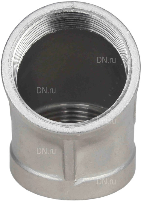 Отвод (полуотвод) ВР-ВР-304 1/2″ Ду15 Ру16 угол 45°, корпус - нержавеющая сталь 304, присоединение - внутренняя / внутренняя резьба в Алматы