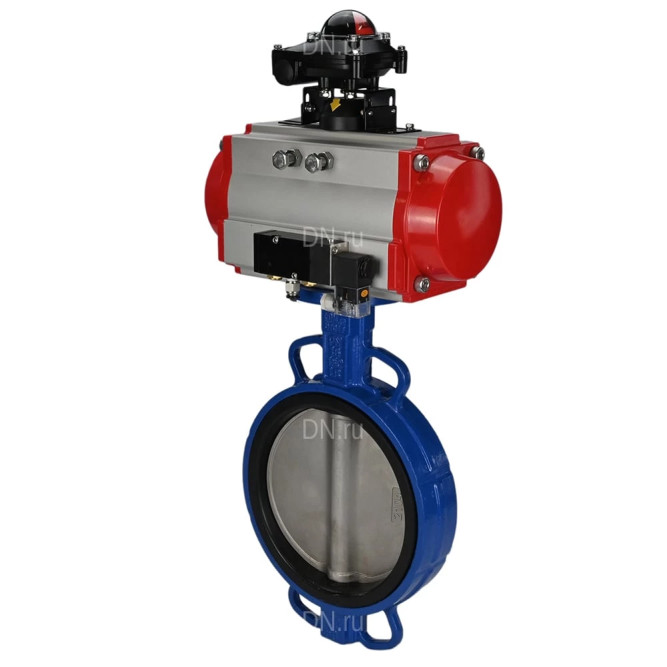 Затвор дисковый поворотный WBV1413E-2W-Fb-H Ду250 Ру16, корпус - чугун GGG50, диск - чугун GGG40, уплотнение - EPDM, с пневмоприводом PA-SA-210, пневмораспределителем 4M310-08 AC220V и БКВ APL-210N в Алматы