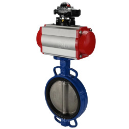 Затвор дисковый поворотный WBV1413E-2W-Fb-H Ду250 Ру16, корпус - чугун GGG50, диск - чугун GGG40, уплотнение - EPDM, с пневмоприводом PA-SA-210, пневмораспределителем 4M310-08 AC220V и БКВ APL-210N