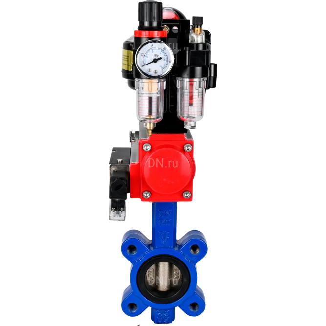 Затвор дисковый поворотный WBV1616N-2W-Fb-H Ду125 Ру16 LUG корпус - чугун QT450, диск - чугун QT450, уплотнение - NBR, с пневмоприводом PA-SA-140, пневмораспределителем 4M310-08 DC24V, БКВ APL-510N EX и БПВ AFC2000 в Алматы