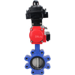 Затвор дисковый поворотный WBV1631E-2W-Fb-H Ду125 Ру16 LUG корпус - чугун QT450, диск - нержавеющая сталь 304, уплотнение - EPDM, с пневмоприводом PA-DA-105, пневмораспределителем 4M310-08 AC220V и БКВ APL-410N EX