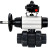 Кран шаровой BV4242E-FP-GRM-ISO Дн15 Ру10 полнопроходной, корпус - НПВХ, шар - НПВХ, уплотнение - EPDM, с пневмоприводом PA-DA-105-1, пневмораспределителем 4M310-08 DC24V и БКВ APL-410N EX в Алматы
