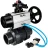 Кран шаровой BV4242E-FP-GRM-ISO Дн25 Ру10 полнопроходной, корпус - НПВХ, шар - НПВХ, уплотнение - EPDM, с пневмоприводом PA-DA-105-1, пневмораспределителем 4V320-08 AC220V и БКВ APL-210N в Алматы