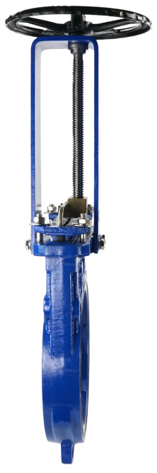 Задвижка шиберная GVKN1331N-2W-Fb-S Ду400 Ру6 двусторонняя, межфланцевая, шток - невыдвижной, корпус - чугун GGG40, шибер - нержавеющая сталь 304, уплотнение - NBR, управление - штурвал в Алматы