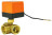 Кран шаровой BV0030NP-SP-3T-T-ED Ду25 Ру16 стандартнопроходной, T-тип, трехходовой, латунь, внутренняя резьба, уплотнение - нитриловый каучук / PTFE, с электроприводом 220В без концевых выключателей в Алматы