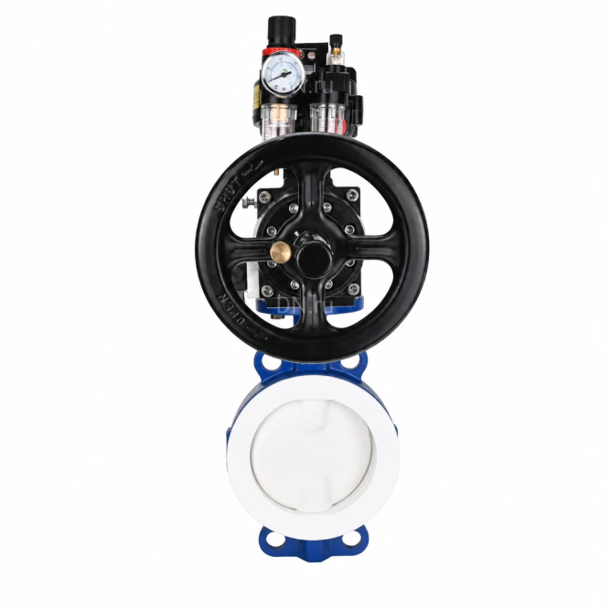 Затвор дисковый поворотный WBV3434Pf-2W-Fb-R Ду150 Ру16, корпус - угл. сталь WCB, диск - угл. сталь WCB, футерованный PTFE, уплотнение - PTFE, с пневмоприводом PA-DA-105-1, пневмораспределителем 4M310-08 DC24V, БКВ APL-510N EX и БПВ AFC2000 в Алматы