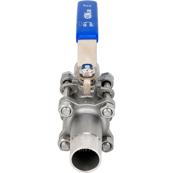 Кран шаровой BV3232P(3pc)-FP-W-H LONG Ду20 Ру63 полнопроходной, трехсоставной, корпус - нержавеющая сталь SS316, уплотнение - PTFE, под приварку, с рукояткой в Алматы