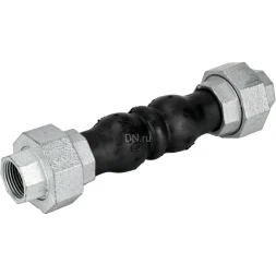 Компенсатор резиновый CR-N17-T Ду32 Ру10/16, резиновая вставка (корпус) - NBR, тип присоединения - резьбовой, материал резьбовых элементов - чугун оцинкованный