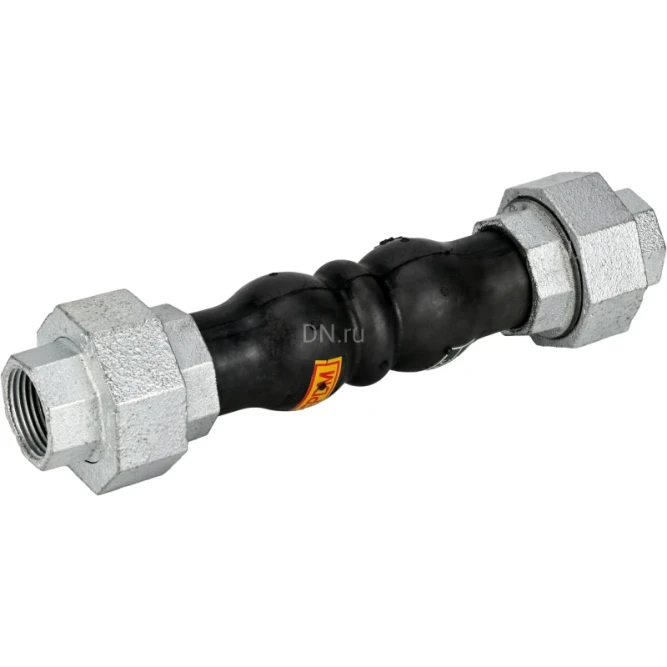 Компенсатор резиновый CR-N17-T Ду32 Ру10/16, резиновая вставка (корпус) - NBR, тип присоединения - резьбовой, материал резьбовых элементов - чугун оцинкованный в Алматы