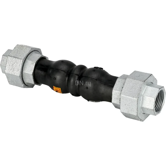 Компенсатор резиновый CR-N17-T Ду32 Ру10/16, резиновая вставка (корпус) - NBR, тип присоединения - резьбовой, материал резьбовых элементов - чугун оцинкованный в Алматы