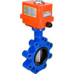 Затвор дисковый поворотный WBV1631N-2W-Fb-H Ду50 Ру16 LUG корпус - чугун QT450, диск - нержавеющая сталь 304, уплотнение - NBR, межфланцевый, с электроприводом QT-N-003EM-O1-220VAC-У1 MINI 220В