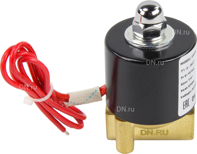 Клапан электромагнитный VS100-ET-NC-24VAC 1/4″ Ду8 Ру10 прямого действия двухходовой, корпус - латунь, присоединение - внутренняя резьба, уплотнение - EPDM, нормально-закрытый, катушка - 24 В AC в Алматы