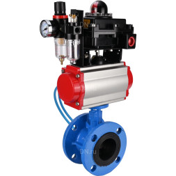 Затвор дисковый поворотный WBV1313E-2W-F-H Ду150 Ру16 фланцевый, корпус - чугун GGG40, диск - чугун GGG40, EPDM, с пневмоприводом PA-DA-130, пневмораспределителем 4V320-10 AC220V, БКВ APL-410N EX и БПВ AFC2000