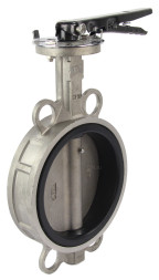 Затвор дисковый поворотный WBV3232E-2W-Fb-H Ду150 Ру16 межфланцевый, корпус - нержавеющая сталь 316L, диск - нержавеющая сталь 316L, уплотнение - EPDM, с рукояткой, квадрат 14х14, F07