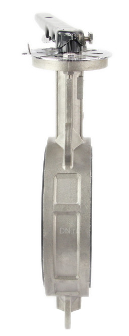 Затвор дисковый поворотный WBV3232E-2W-Fb-H Ду150 Ру16 межфланцевый, корпус - нержавеющая сталь 316L, диск - нержавеющая сталь 316L, уплотнение - EPDM, с рукояткой, квадрат 14х14, F07 в Алматы