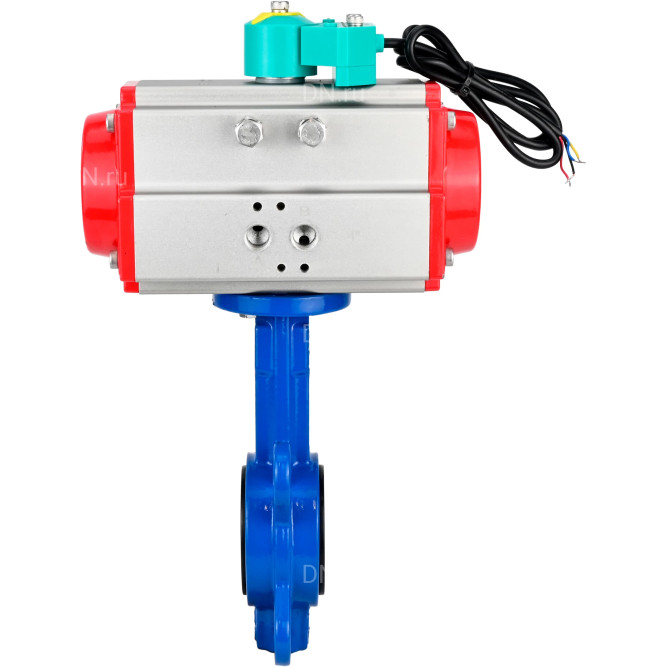 Затвор дисковый поворотный WBV1413E-2W-Fb-H Ду125 Ру16 корпус - чугун GGG50, диск - чугун GGG40, уплотнение - EPDM, с пневмоприводом PA-DA-105 и магнитным переключателем ALS200D в Алматы