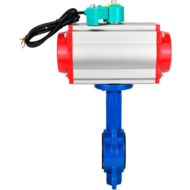 Затвор дисковый поворотный WBV1413E-2W-Fb-H Ду125 Ру16 корпус - чугун GGG50, диск - чугун GGG40, уплотнение - EPDM, с пневмоприводом PA-DA-105 и магнитным переключателем ALS200D в Алматы