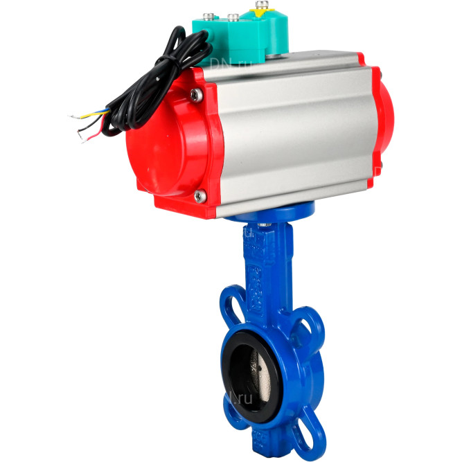 Затвор дисковый поворотный WBV1413E-2W-Fb-H Ду125 Ру16 корпус - чугун GGG50, диск - чугун GGG40, уплотнение - EPDM, с пневмоприводом PA-DA-105 и магнитным переключателем ALS200D в Алматы
