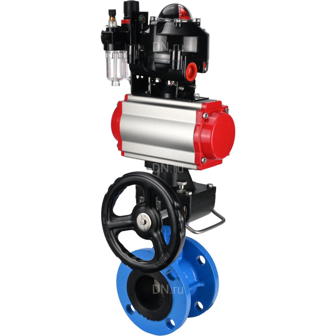 Затвор дисковый поворотный WBV1313E-2W-F-H Ду150 Ру16 фланцевый, корпус - чугун GGG40, диск - чугун GGG40, EPDM, с пневмоприводом PA-DA-130, пневмораспределителем 4M310-08 AC220V, БКВ APL-510N EX, ручным дублером MON1-250-T26-ISO и БПВ AFC2000 в Алматы