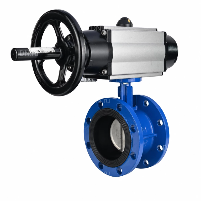 Затвор дисковый поворотный WBV1331E-2W-F-H Ду65 Ру16 фланцевый, корпус - чугун GGG40, диск - нержавеющая сталь 304, уплотнение - EPDM, с пневмоприводом PA-DA-105-1 и пневмораспределителем 4M310-08 DC24V в Алматы