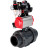 Кран шаровой BV4242E-FP-GRM-ISO Дн25 Ру10 полнопроходной, корпус - НПВХ, шар - НПВХ, уплотнение - EPDM, с пневмоприводом PA-SA-052, пневмораспределителем 4M310-08 AC220V, БКВ APL-510N EX и БПВ AFC2000 в Алматы