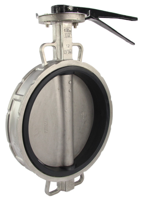 Затвор дисковый поворотный WBV3232E-2W-Fb-H Ду200 Ру16 межфланцевый, корпус - нержавеющая сталь 316L, диск - нержавеющая сталь 316L, уплотнение - EPDM, с рукояткой, квадрат 17х17, F10 в Алматы
